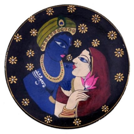 Radha Krishna – Wooden Wall Plate